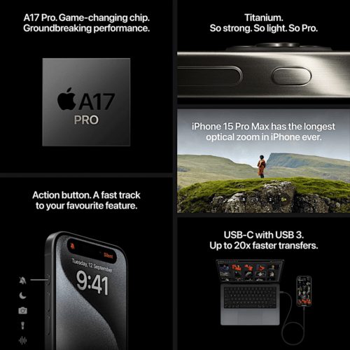 Apple iPhone 15 Pro Max 6.7-inch Smartphone A2849 El Salvador